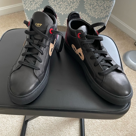 OPP France Men’s Black Hi-Top Sneakers size 8 NWOB - Picture 8 of 8